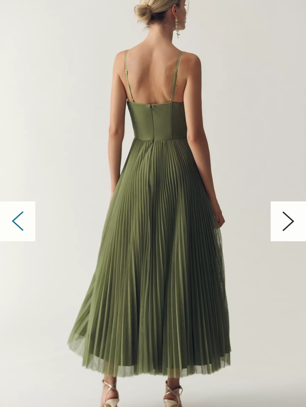 Hutch Amara Corset Pleated Tulle Fit & Flare Midi Dress - Picture 2 of 4